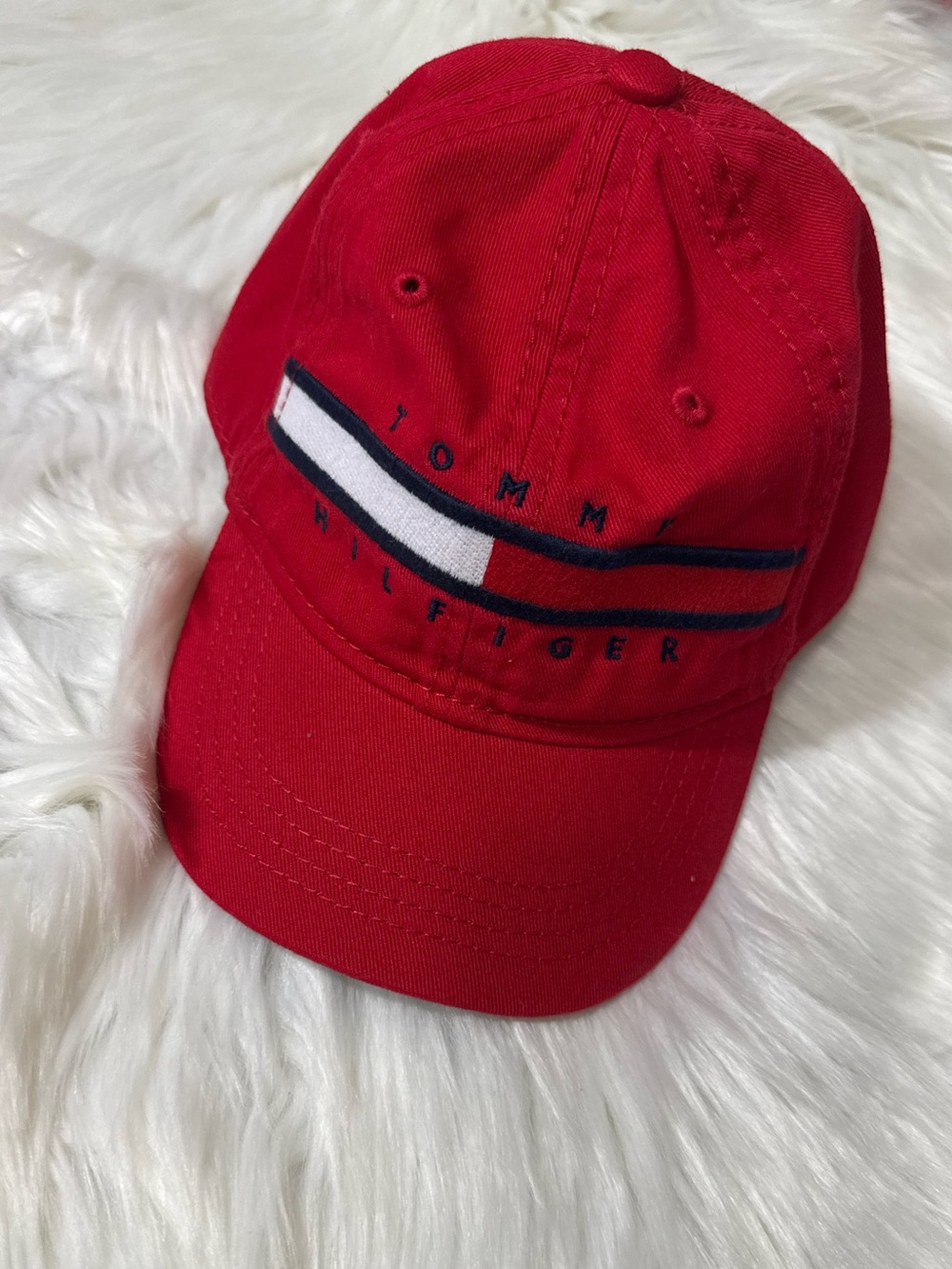 Tommy Hilfiger Kids Red Logo Flag Baseball Cap Size 2-4